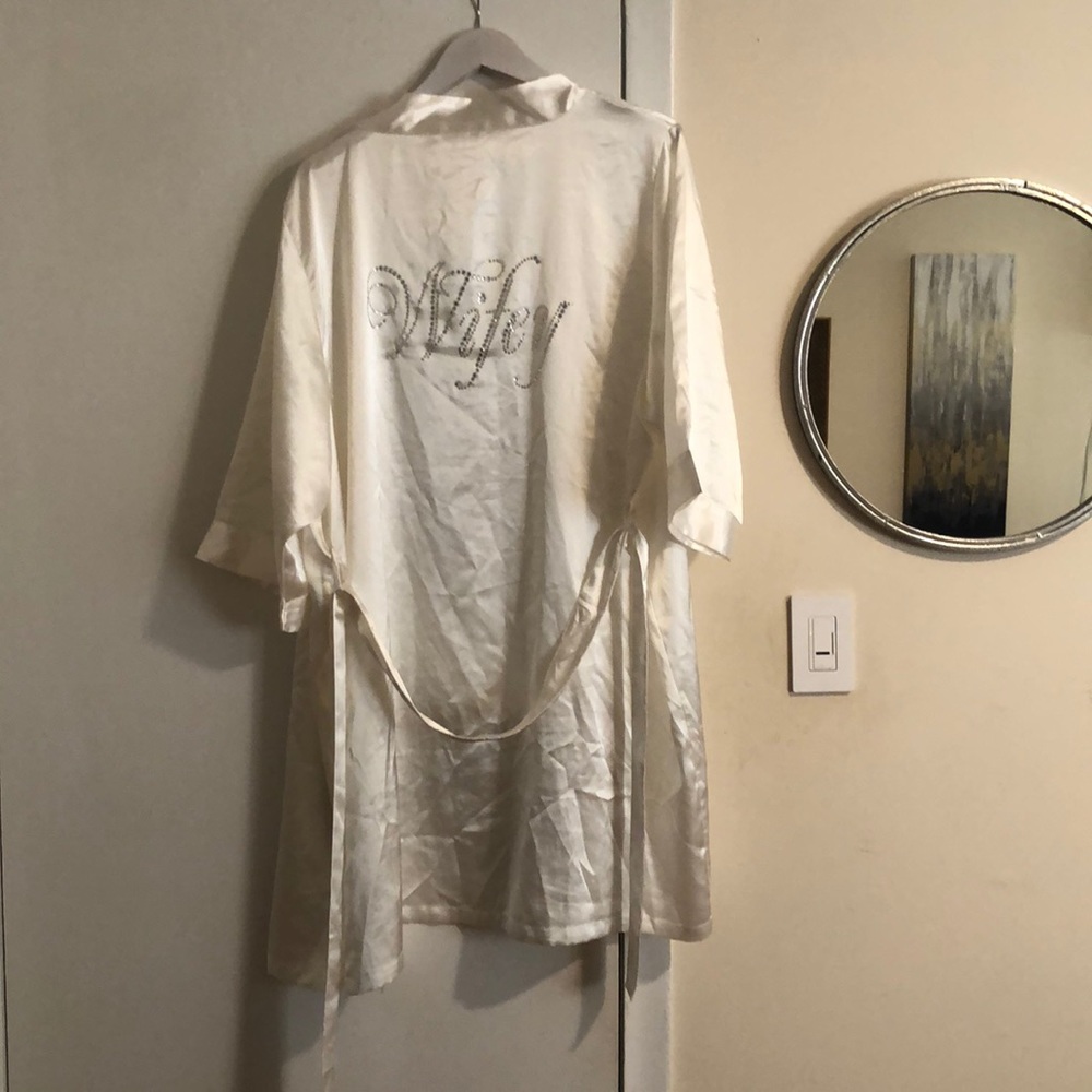 Ivory Satin Robe